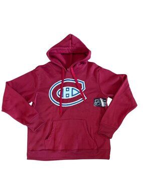 Montreal Canadiens Mens Large Hoodie Red Sweatshirt Lg Official Licensed New